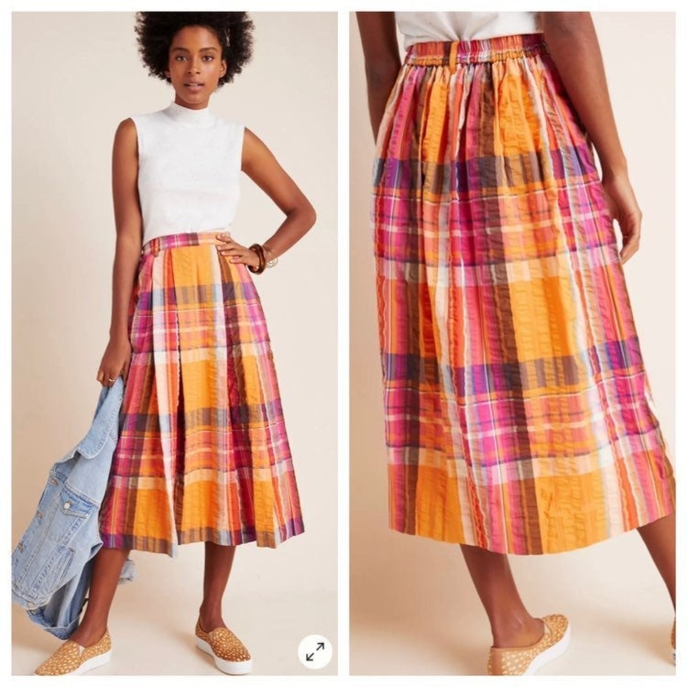 ANTHROPOLOGIE | MAEVE Plaid Maxi Skirt SZ XL
